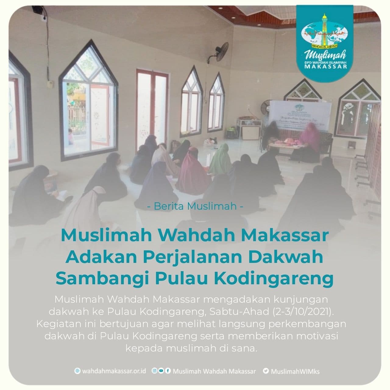 Muslimah Wahdah Makassar Adakan Perjalanan Dakwah Sambangi Pulau Kodingareng